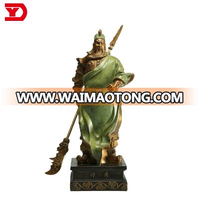 Hot sale Chinese feng shui ornament bronze guan yu statue