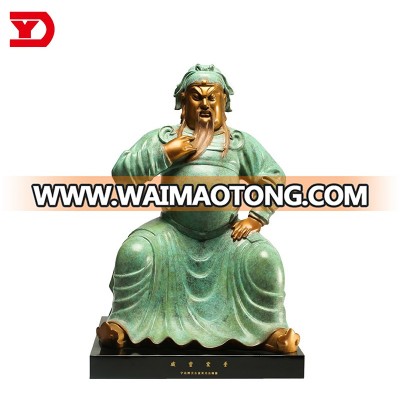 High quality Chinese feng shui statue bronze guan yu sculpture