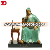 Chinese feng shui sculpture bronze reading guan yu