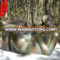 High quality outdoor large bronze sleeping girl sculpture