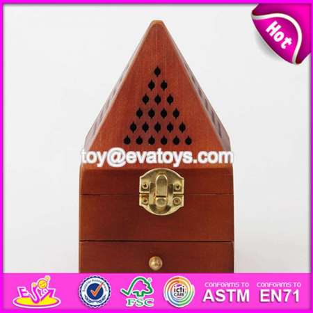 Hot Sale Antique Pyramid Design Wood Incense Holder / Incense Burner W02A258